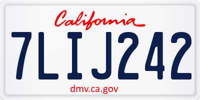 CA license plate 7LIJ242