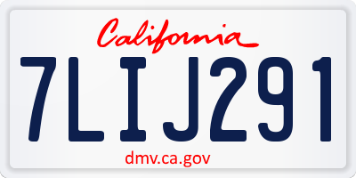 CA license plate 7LIJ291