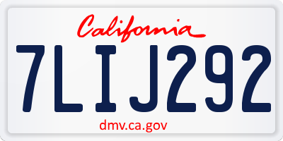 CA license plate 7LIJ292