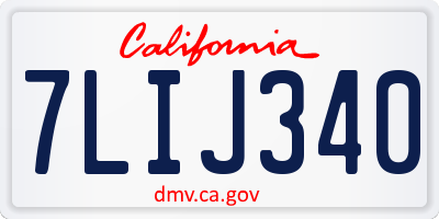 CA license plate 7LIJ340