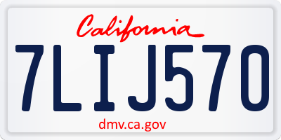 CA license plate 7LIJ570