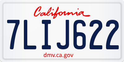 CA license plate 7LIJ622
