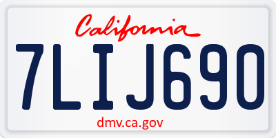 CA license plate 7LIJ690