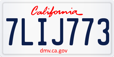 CA license plate 7LIJ773