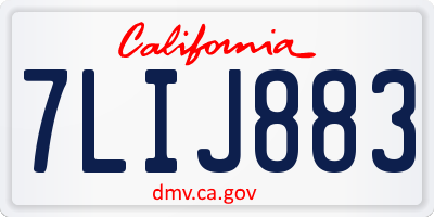 CA license plate 7LIJ883