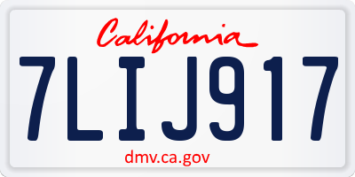 CA license plate 7LIJ917