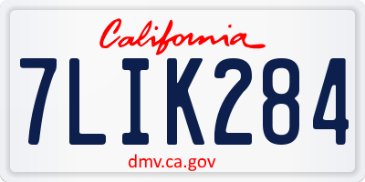 CA license plate 7LIK284