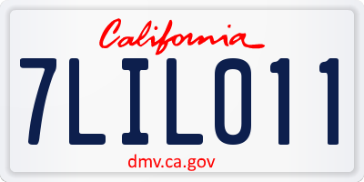 CA license plate 7LIL011