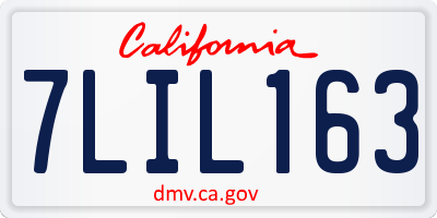 CA license plate 7LIL163