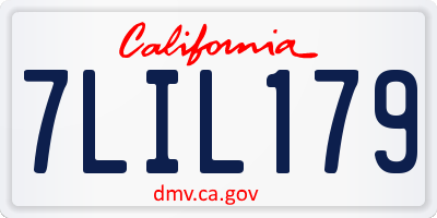 CA license plate 7LIL179