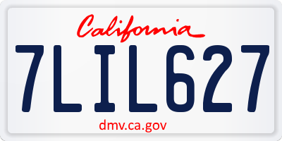 CA license plate 7LIL627
