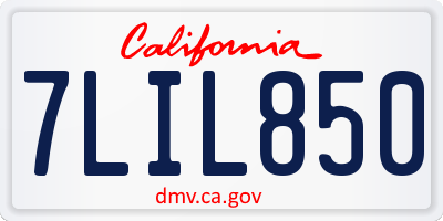 CA license plate 7LIL850