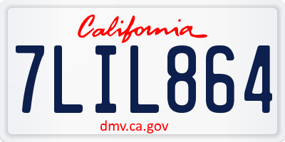 CA license plate 7LIL864