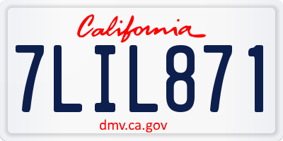 CA license plate 7LIL871