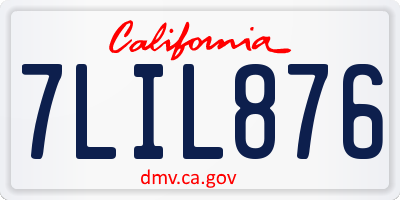 CA license plate 7LIL876