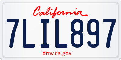 CA license plate 7LIL897