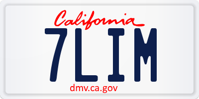 CA license plate 7LIM