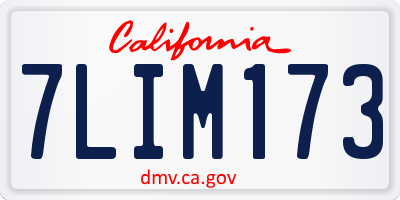 CA license plate 7LIM173