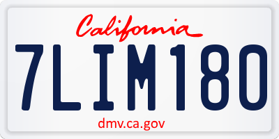 CA license plate 7LIM180