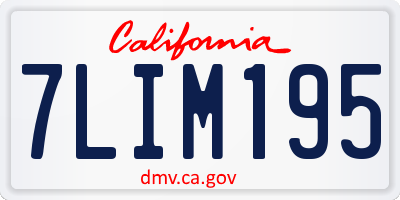 CA license plate 7LIM195