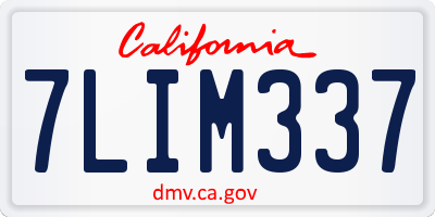 CA license plate 7LIM337