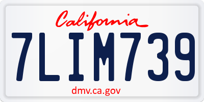 CA license plate 7LIM739