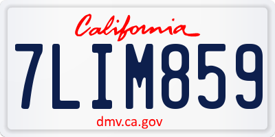 CA license plate 7LIM859
