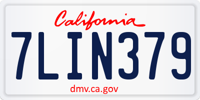 CA license plate 7LIN379