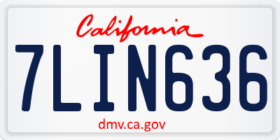 CA license plate 7LIN636