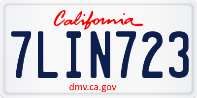 CA license plate 7LIN723