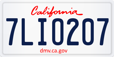 CA license plate 7LIO207