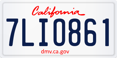 CA license plate 7LIO861