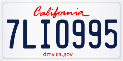 CA license plate 7LIO995