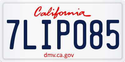 CA license plate 7LIP085