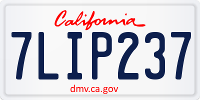 CA license plate 7LIP237
