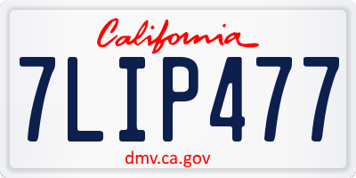 CA license plate 7LIP477