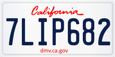 CA license plate 7LIP682