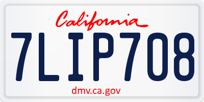 CA license plate 7LIP708