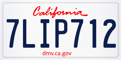 CA license plate 7LIP712