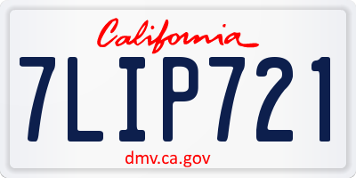CA license plate 7LIP721