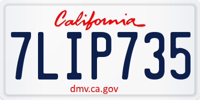 CA license plate 7LIP735