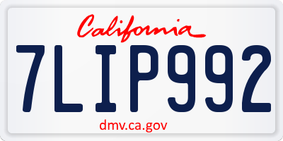 CA license plate 7LIP992