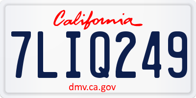 CA license plate 7LIQ249