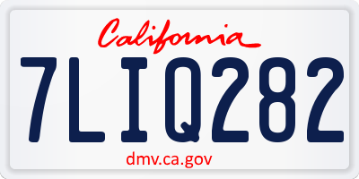 CA license plate 7LIQ282