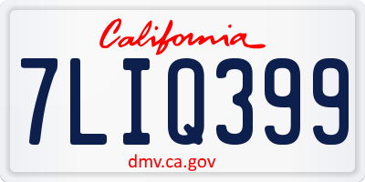 CA license plate 7LIQ399