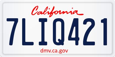 CA license plate 7LIQ421
