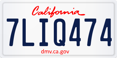 CA license plate 7LIQ474