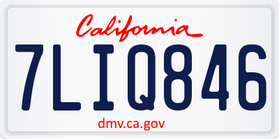 CA license plate 7LIQ846