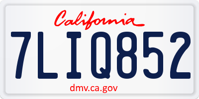 CA license plate 7LIQ852