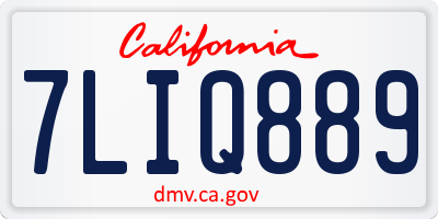 CA license plate 7LIQ889